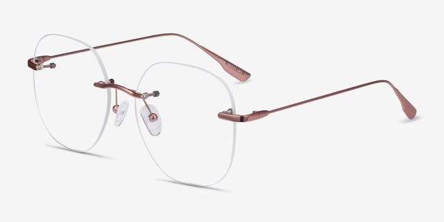Lisa Rose Gold MetalEyeglass Frames from EyeBuyDirect, Angle View