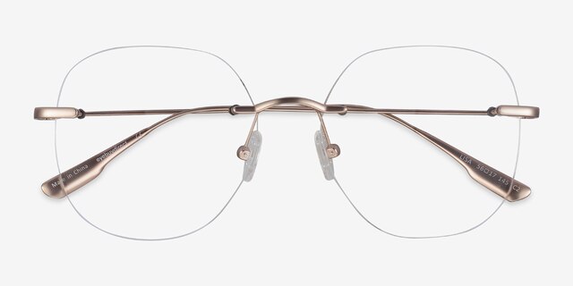 Lisa Doré MétalMontures de lunettes de vue d'EyeBuyDirect, Vue Rapprochée