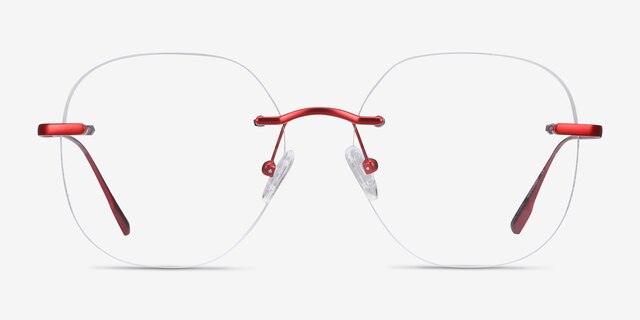Lisa Red MetalEyeglass Frames from EyeBuyDirect, Front View