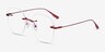 Lisa Red MetalEyeglass Frames from EyeBuyDirect, Angle View