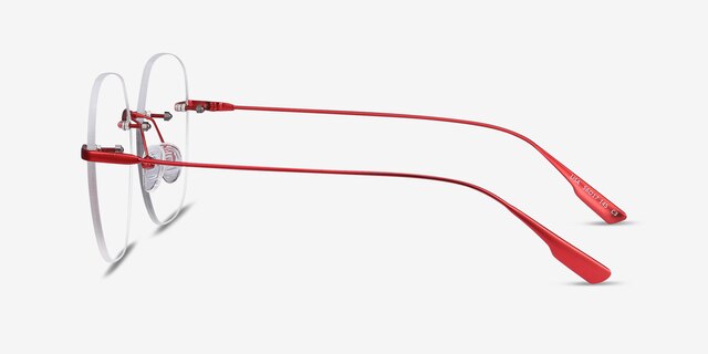 Lisa Red MetalEyeglass Frames from EyeBuyDirect, Side View