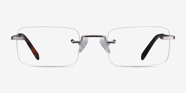 Simplicity Silver MetalEyeglass Frames from EyeBuyDirect, Front View