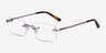 Simplicity Silver MetalEyeglass Frames from EyeBuyDirect, Angle View