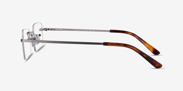 Simplicity Silver MetalEyeglass Frames from EyeBuyDirect, Side View