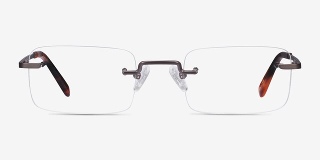 Simplicity Gunmetal MetalEyeglass Frames from EyeBuyDirect, Front View
