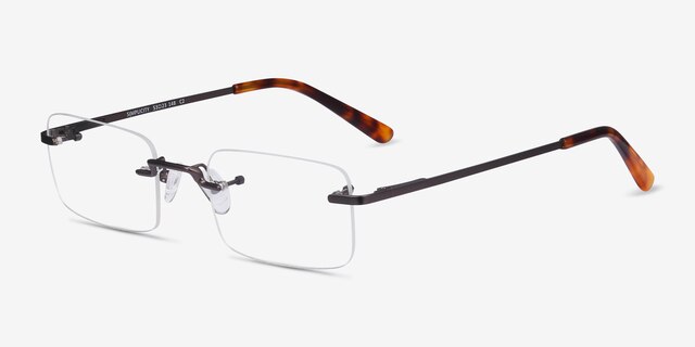 Simplicity Gunmetal MetalEyeglass Frames from EyeBuyDirect, Angle View