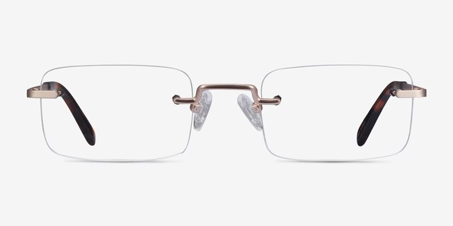 Simplicity Gold MetalEyeglass Frames from EyeBuyDirect, Front View