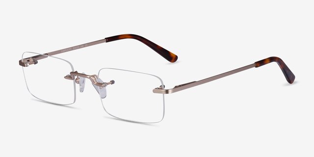 Simplicity Gold MetalEyeglass Frames from EyeBuyDirect, Angle View