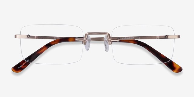 Simplicity Gold MetalEyeglass Frames from EyeBuyDirect, Closed View