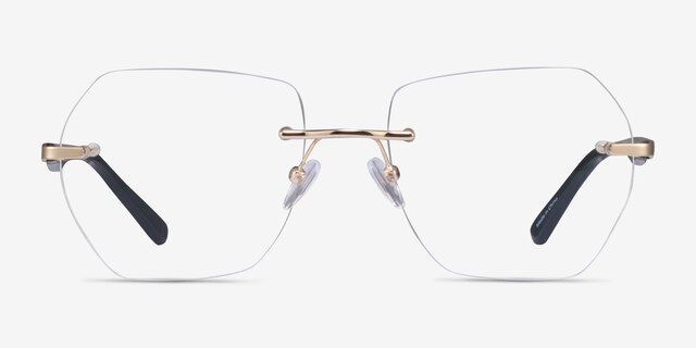 Finsbury Light Gold AcetateEyeglass Frames from EyeBuyDirect, Front View