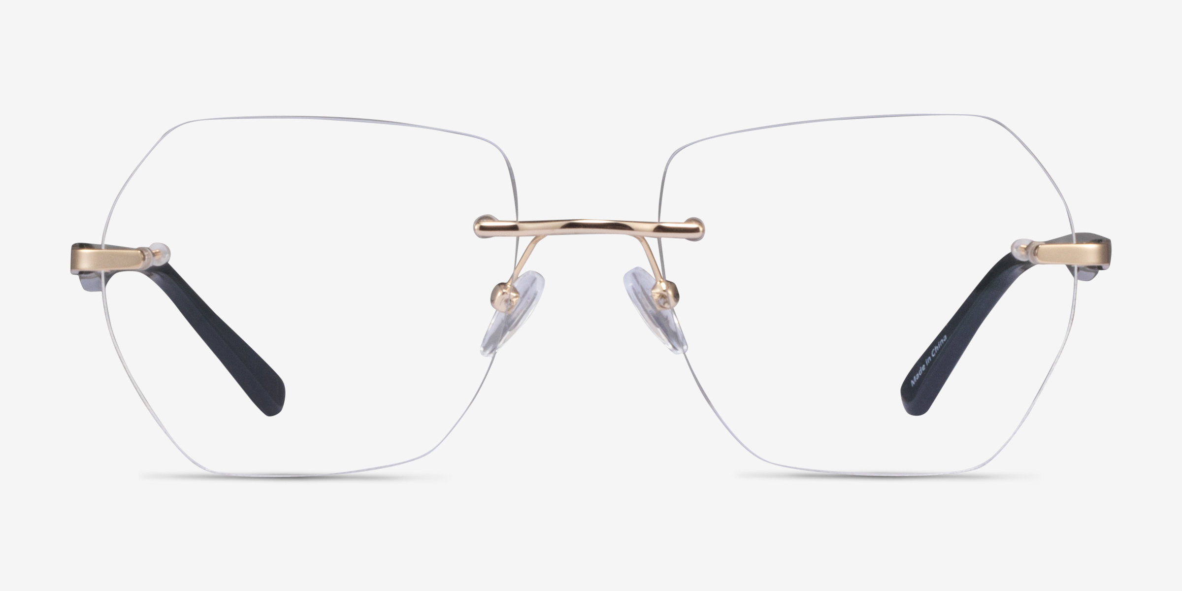 Finsbury Square Light Gold Rimless Eyeglasses | Eyebuydirect
