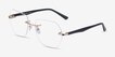 Finsbury Light Gold AcetateEyeglass Frames from EyeBuyDirect, Angle View