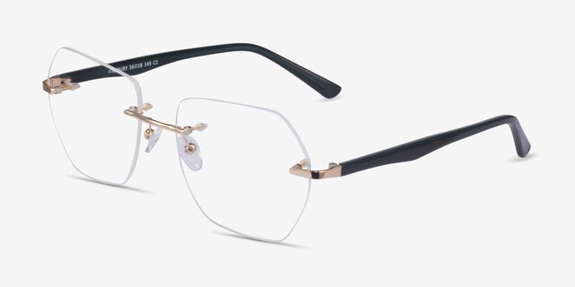 Finsbury Light Gold AcetateEyeglass Frames from EyeBuyDirect, Angle View