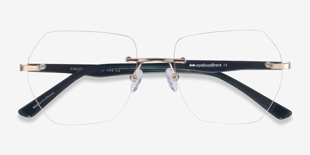 Finsbury Light Gold AcetateEyeglass Frames from EyeBuyDirect, Closed View