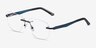 Reactor Black MetalEyeglass Frames from EyeBuyDirect, Angle View