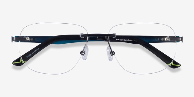 Reactor Black MetalEyeglass Frames from EyeBuyDirect, Closed View