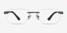 Turbine Matte Gunmetal MetalEyeglass Frames from EyeBuyDirect, Front View