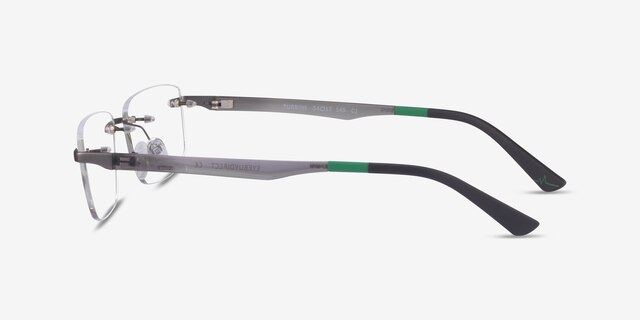Turbine Matte Gunmetal MetalEyeglass Frames from EyeBuyDirect, Side View