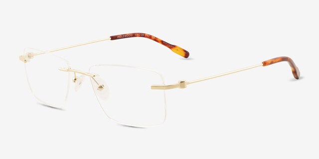 Inglewood Gold Alternative MaterialsEyeglass Frames from EyeBuyDirect, Angle View