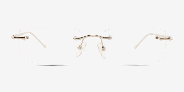 Pickering Silver MetalEyeglass Frames from EyeBuyDirect, Front View