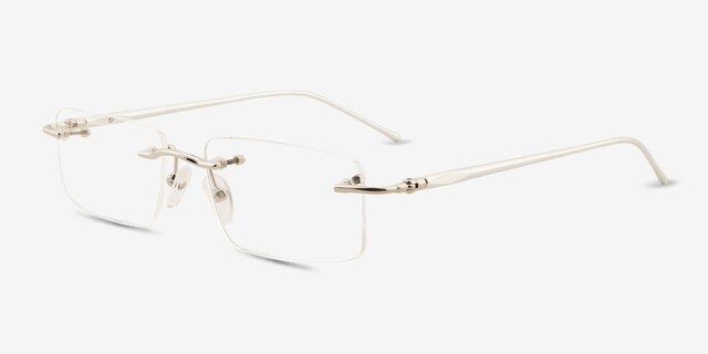 Pickering Silver MetalEyeglass Frames from EyeBuyDirect, Angle View