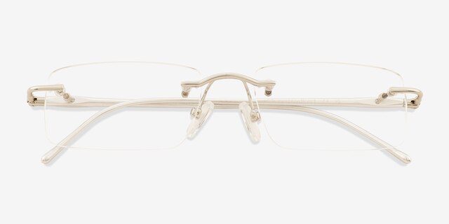 Pickering Silver MetalEyeglass Frames from EyeBuyDirect, Closed View