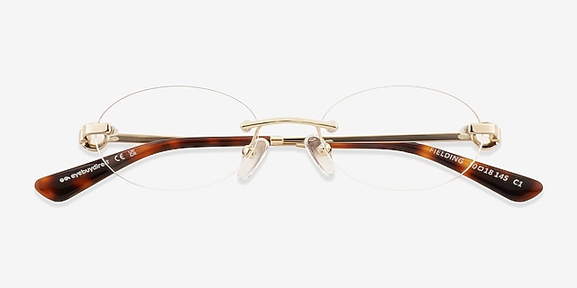 Fielding Gold MetalEyeglass Frames from EyeBuyDirect, Closed View