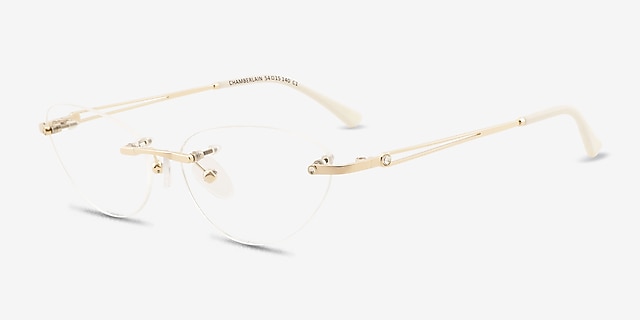 Chamberlain Gold MetalEyeglass Frames from EyeBuyDirect, Angle View