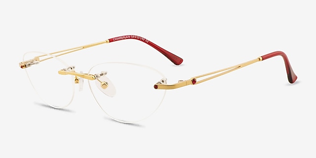 Chamberlain Gold MetalEyeglass Frames from EyeBuyDirect, Angle View