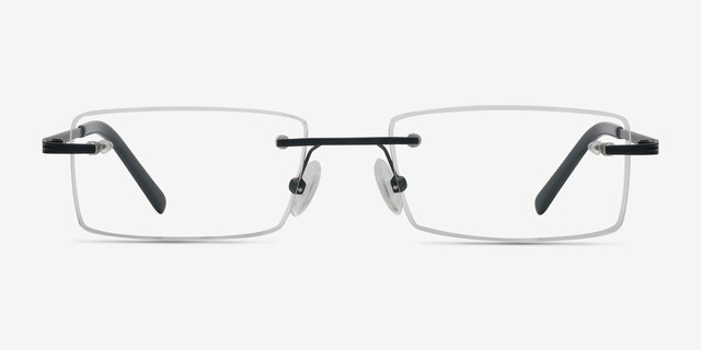 Evasive Noir MétalMontures de lunettes de vue d'EyeBuyDirect, Vue de Face