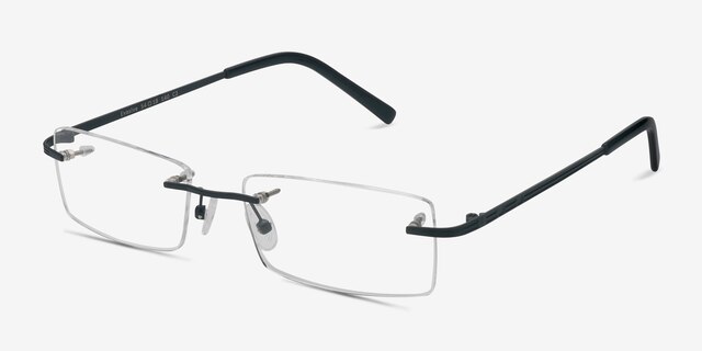 Evasive Noir MétalMontures de lunettes de vue d'EyeBuyDirect, Vue d'Angle