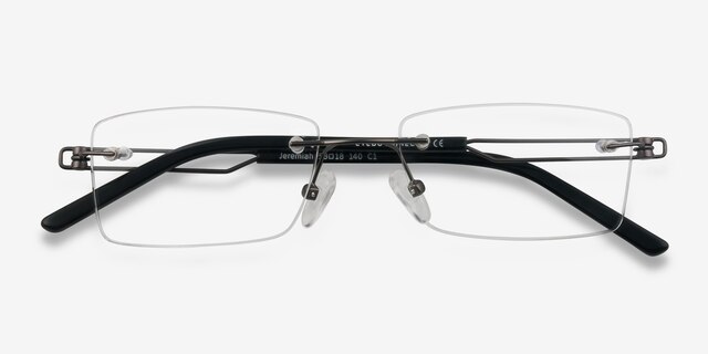 Jeremiah Gunmetal MetalEyeglass Frames from EyeBuyDirect, Closed View