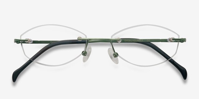 Exist Vert MétalMontures de lunettes de vue d'EyeBuyDirect, Vue Rapprochée