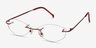 Exist Rouge MétalMontures de lunettes de vue d'EyeBuyDirect, Vue d'Angle