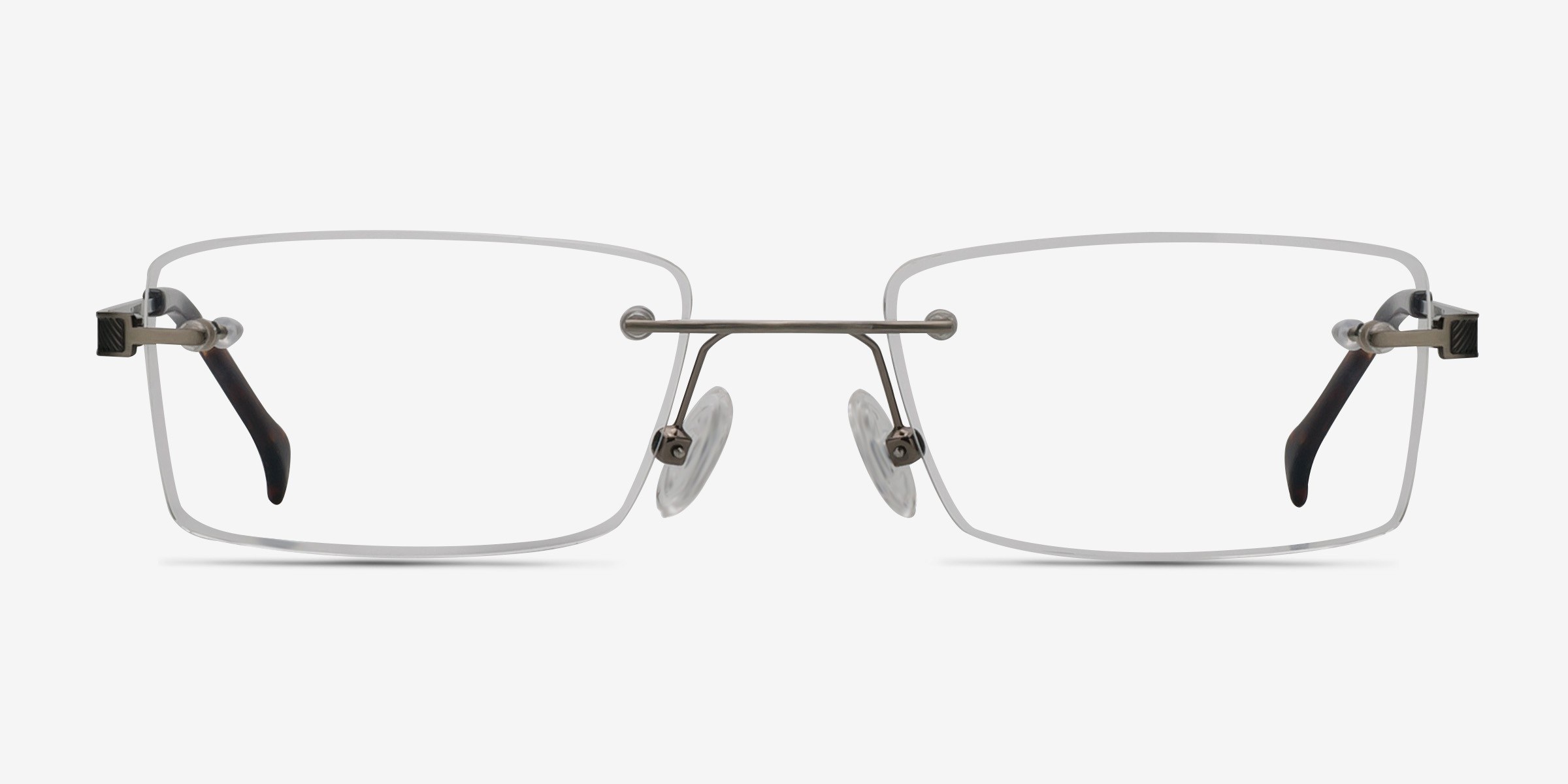RIM Rimless 度あり RSINC Imported Men Rimless Eyeglass Metal Silver Panther Eye