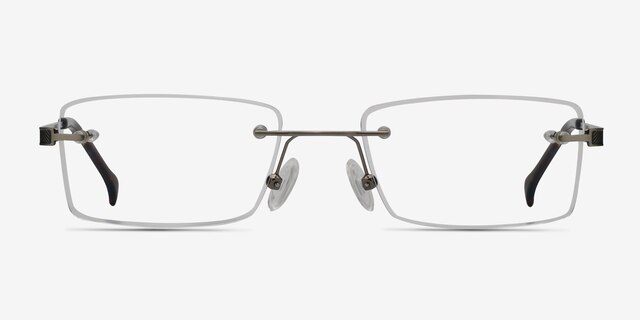 Pyramids Silver MetalEyeglass Frames from EyeBuyDirect, Front View