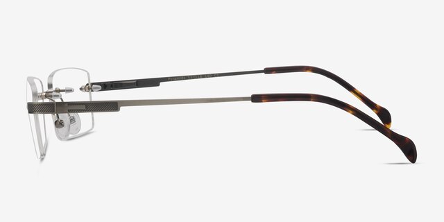 Pyramids Silver MetalEyeglass Frames from EyeBuyDirect, Side View