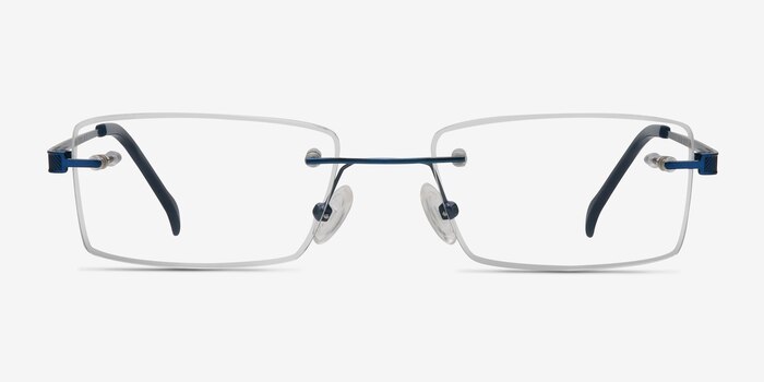 Pyramids Blue Metal Eyeglass Frames from EyeBuyDirect