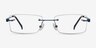 Pyramids Blue MetalEyeglass Frames from EyeBuyDirect, Front View