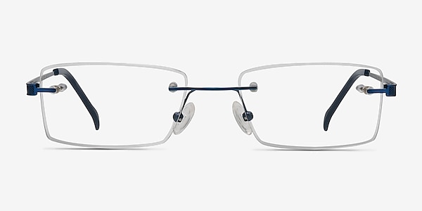 Pyramids Blue Metal Eyeglass Frames