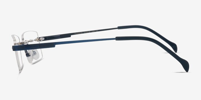 Pyramids Blue Metal Eyeglass Frames from EyeBuyDirect