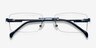Pyramids Blue MetalEyeglass Frames from EyeBuyDirect, Closed View