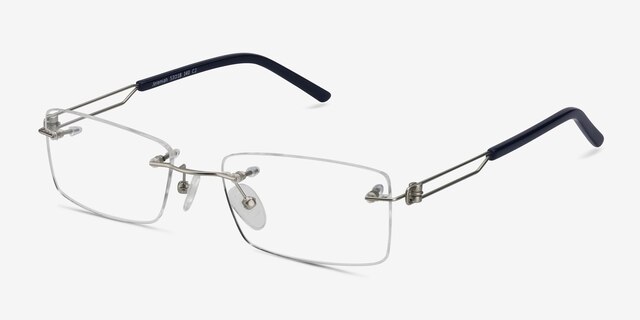 Jeremiah Silver MetalEyeglass Frames from EyeBuyDirect, Angle View