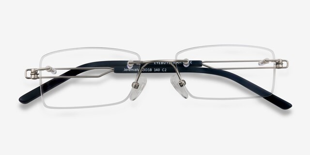 Jeremiah Silver MetalEyeglass Frames from EyeBuyDirect, Closed View