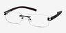 Flow Noir AcétateMontures de lunettes de vue d'EyeBuyDirect, Vue d'Angle