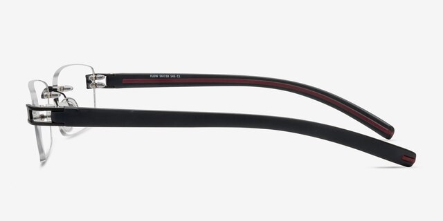 Flow Noir AcétateMontures de lunettes de vue d'EyeBuyDirect, Vue de Côté