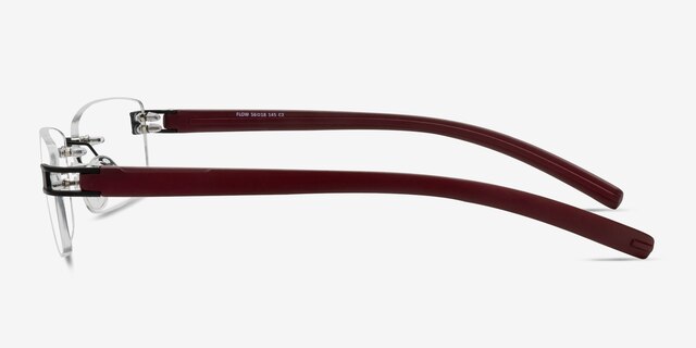 Flow Black Burgundy AcetateEyeglass Frames from EyeBuyDirect, Side View