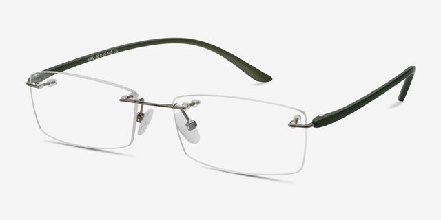 Siku Gunmetal MetalEyeglass Frames from EyeBuyDirect, Angle View