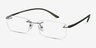 Siku Gunmetal MetalEyeglass Frames from EyeBuyDirect, Angle View