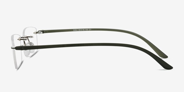 Siku Gunmetal MetalEyeglass Frames from EyeBuyDirect, Side View